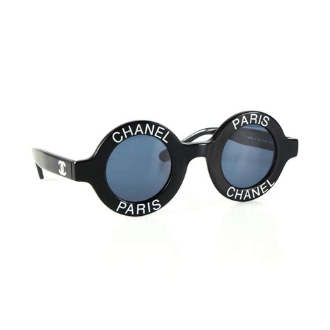 lunettes chanel rondes vintage logo|Vintage Chanel Sunglasses .